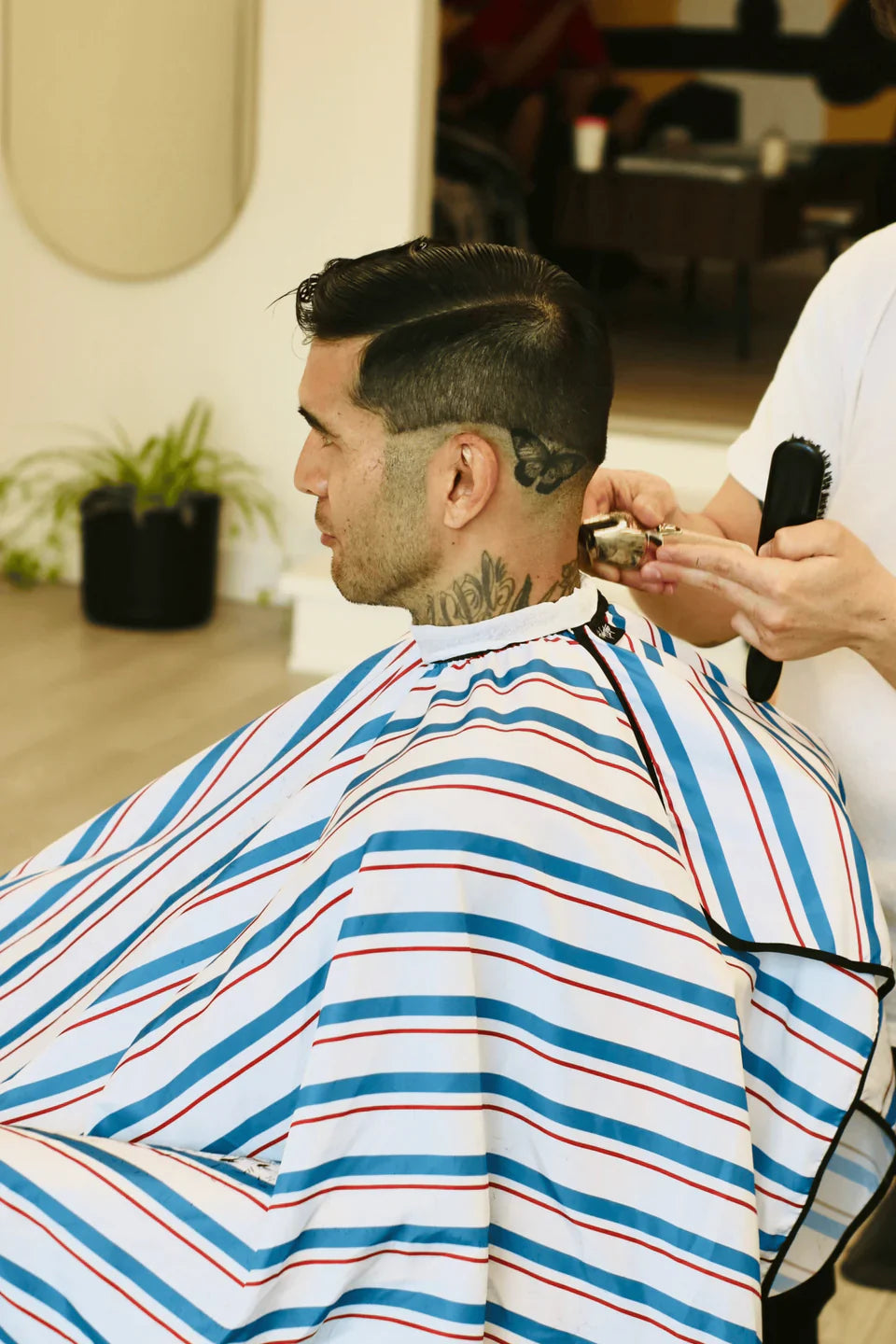 High Top Capes - Stripe Barber Cape - Blood & Bandages