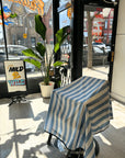 High Top Capes - Stripe Barber Cape - Banded Baby Blue