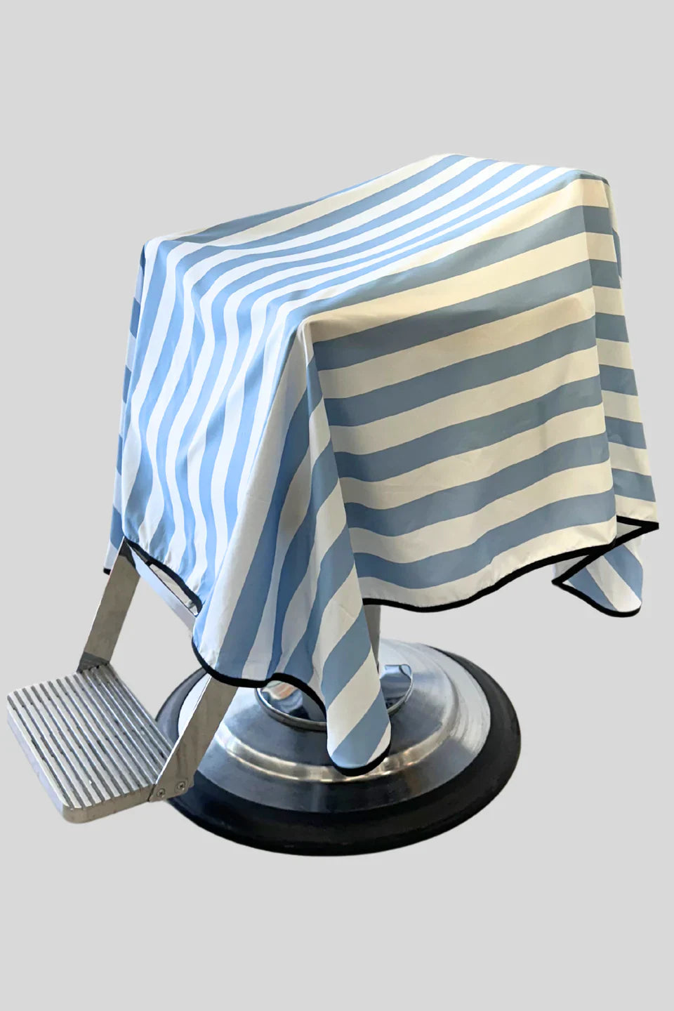 High Top Capes - Stripe Barber Cape - Banded Baby Blue