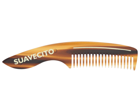 SUAVECITO - DELUXE HANDLE BEARD COMB AMBER
