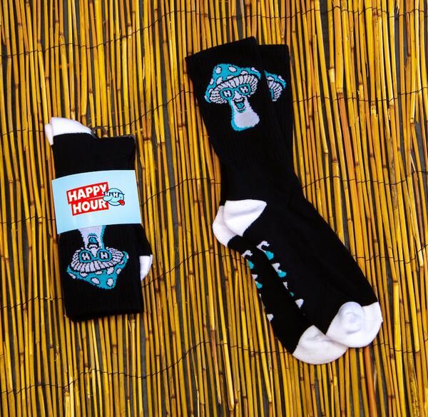 HAPPY HOUR SOCKS - MUSHROOM (BLACK BLUE)