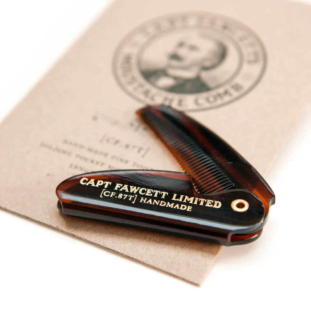Captain Fawcett Folding Pocket Moustache Comb (CF.87T)