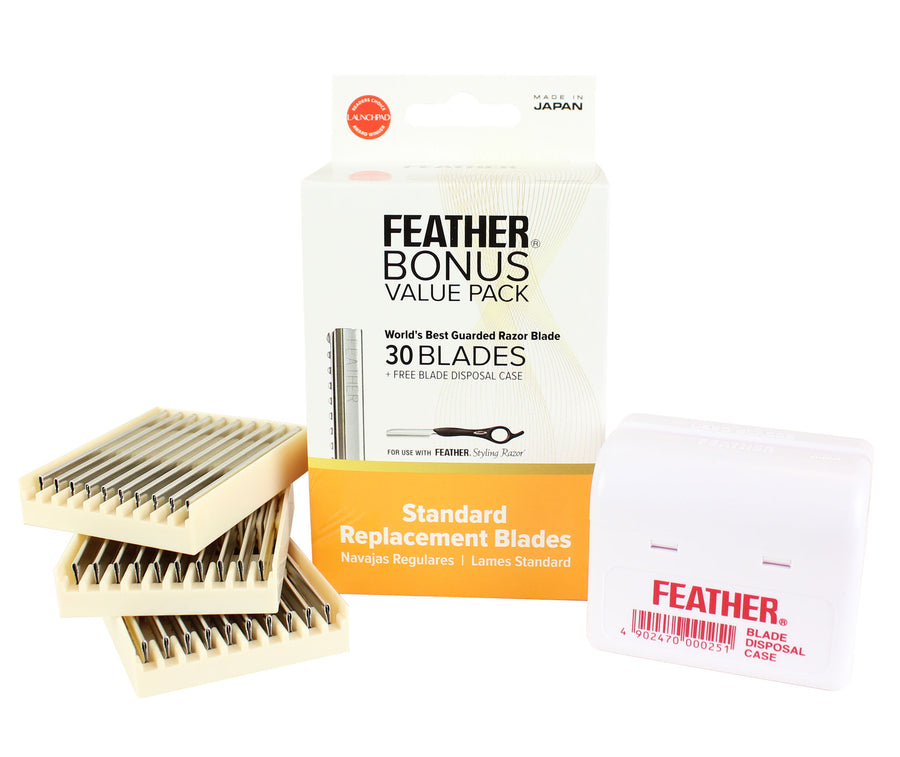 Feather Bonus Pack - 30 Standard Blades + Disposal Case