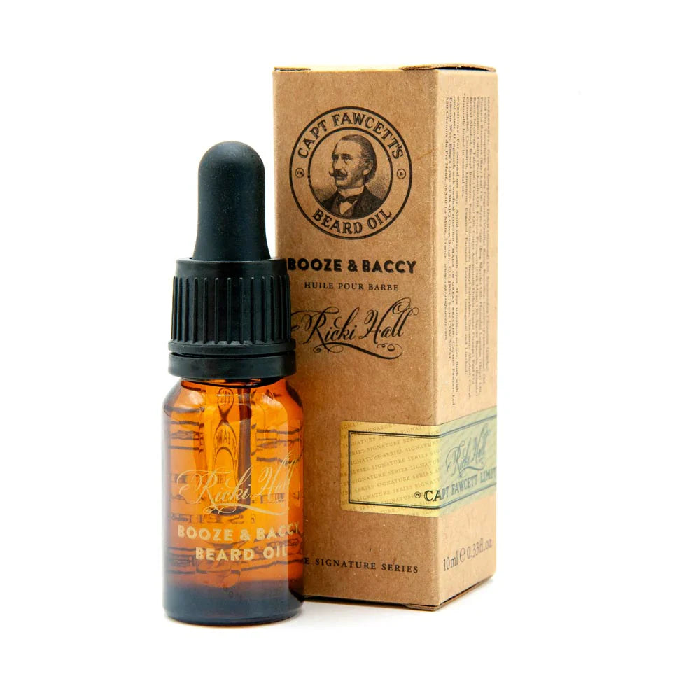 Captain Fawcett Ricki Hall's Booze &amp; Baccy Beard Oil 10ml Travel Sized