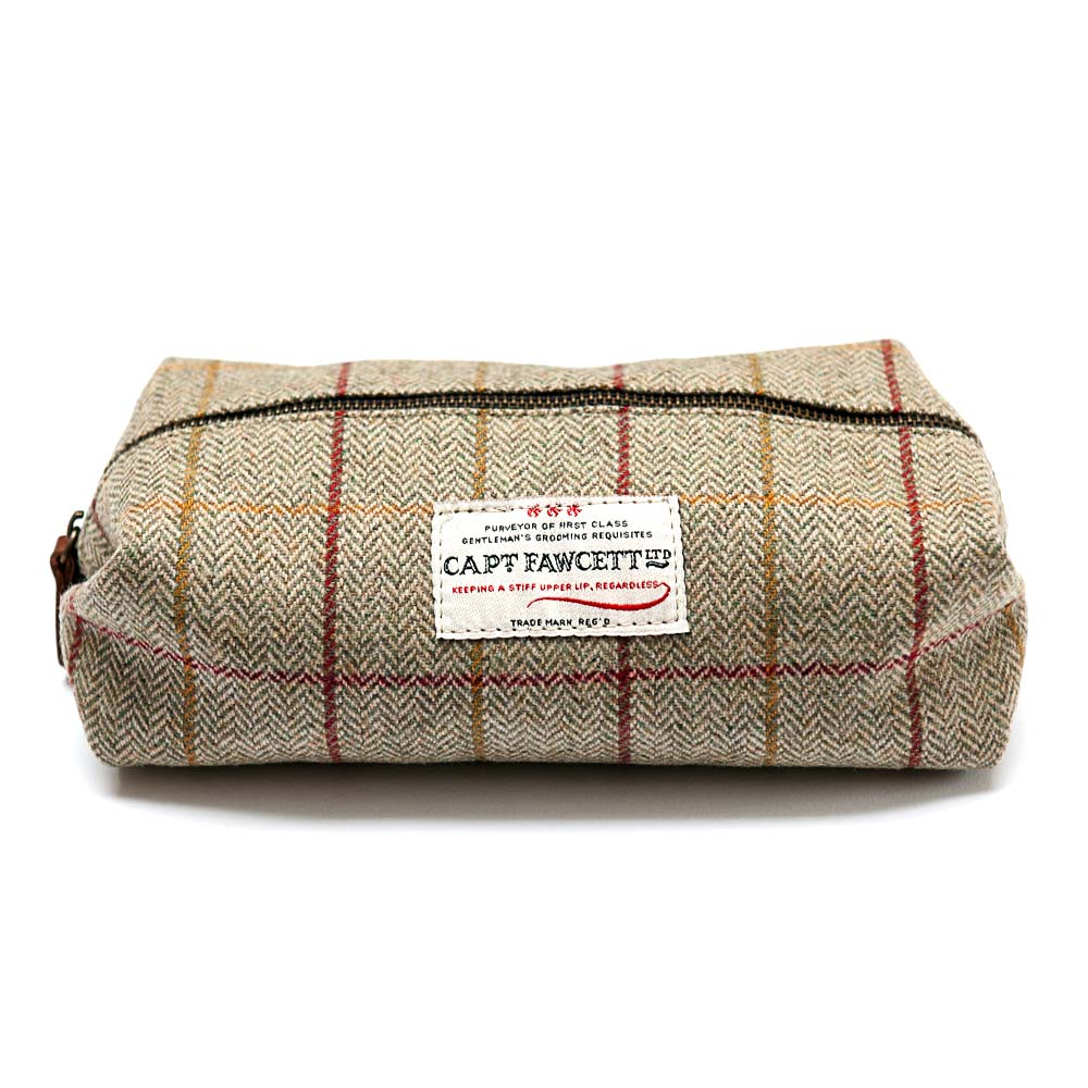 Captain Fawcett Tweed Wash Bag