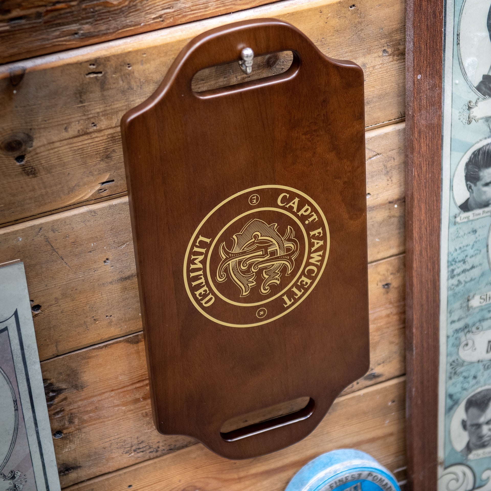 Captain Fawcett Double handed wooden mirror