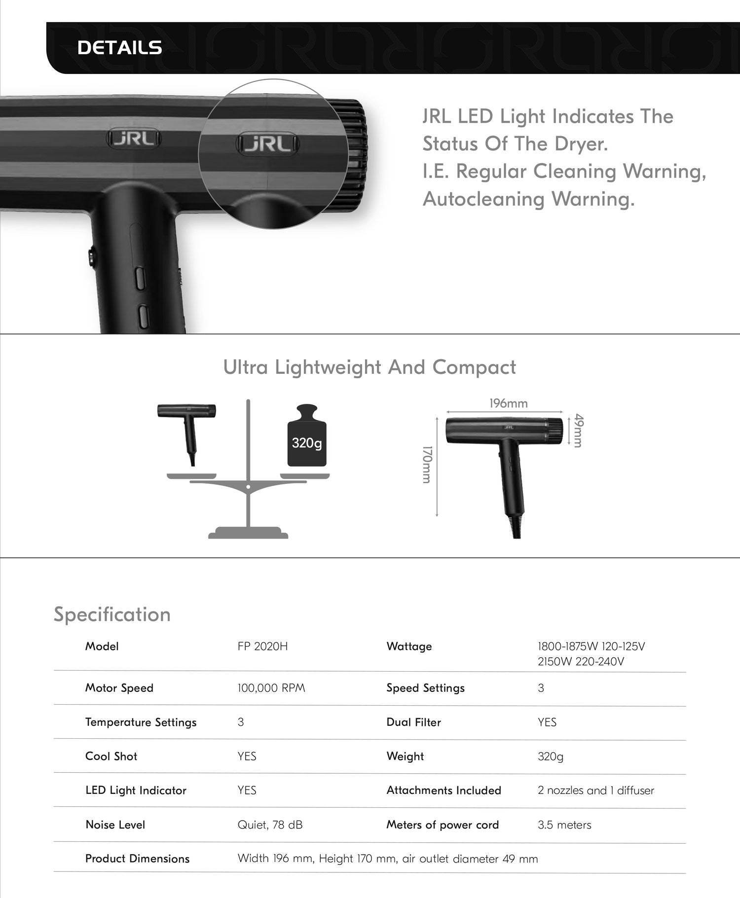 JRL FORTE PRO DRYER