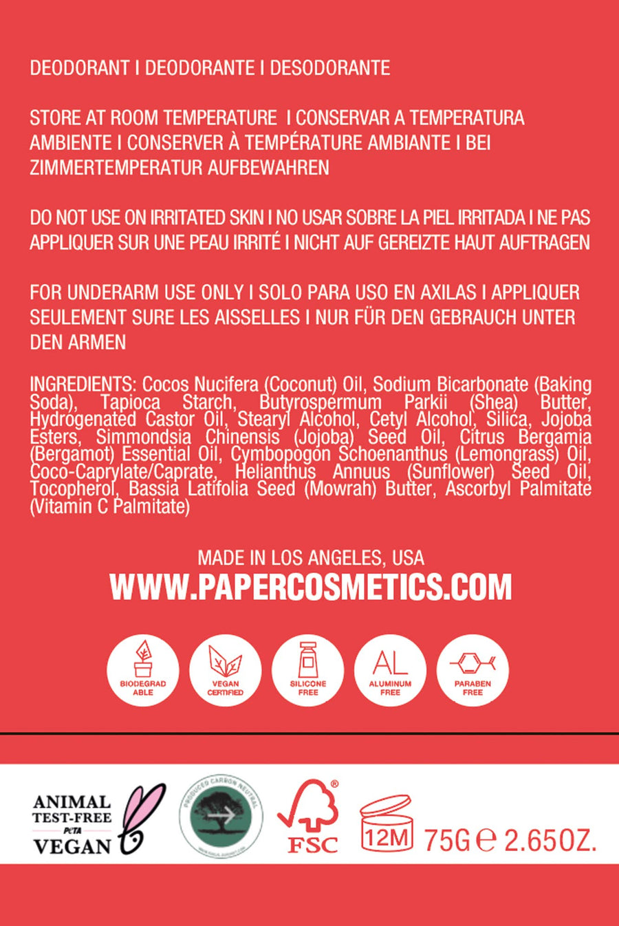 PAPR From Dusk Till Dawn - Lemongrass & Bergamot - Deodorant
