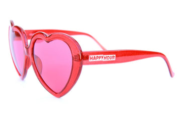 HAPPY HOUR - HEART ONS - RED SPARKLE RED LENS